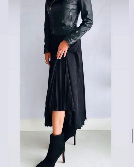 Black Double Chiffon Pleated Skirt - Something about Sofia