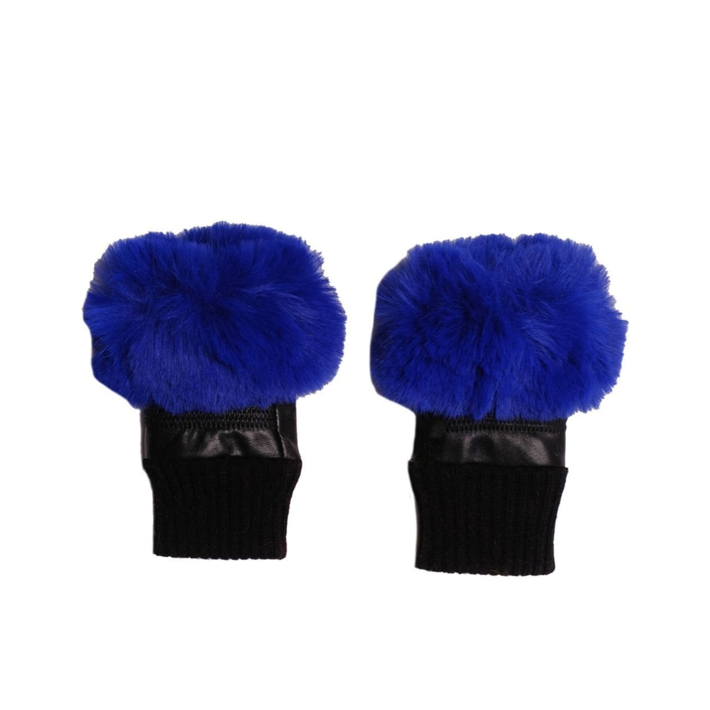 Blue Fingerless Leather Gloves - Something about Sofia