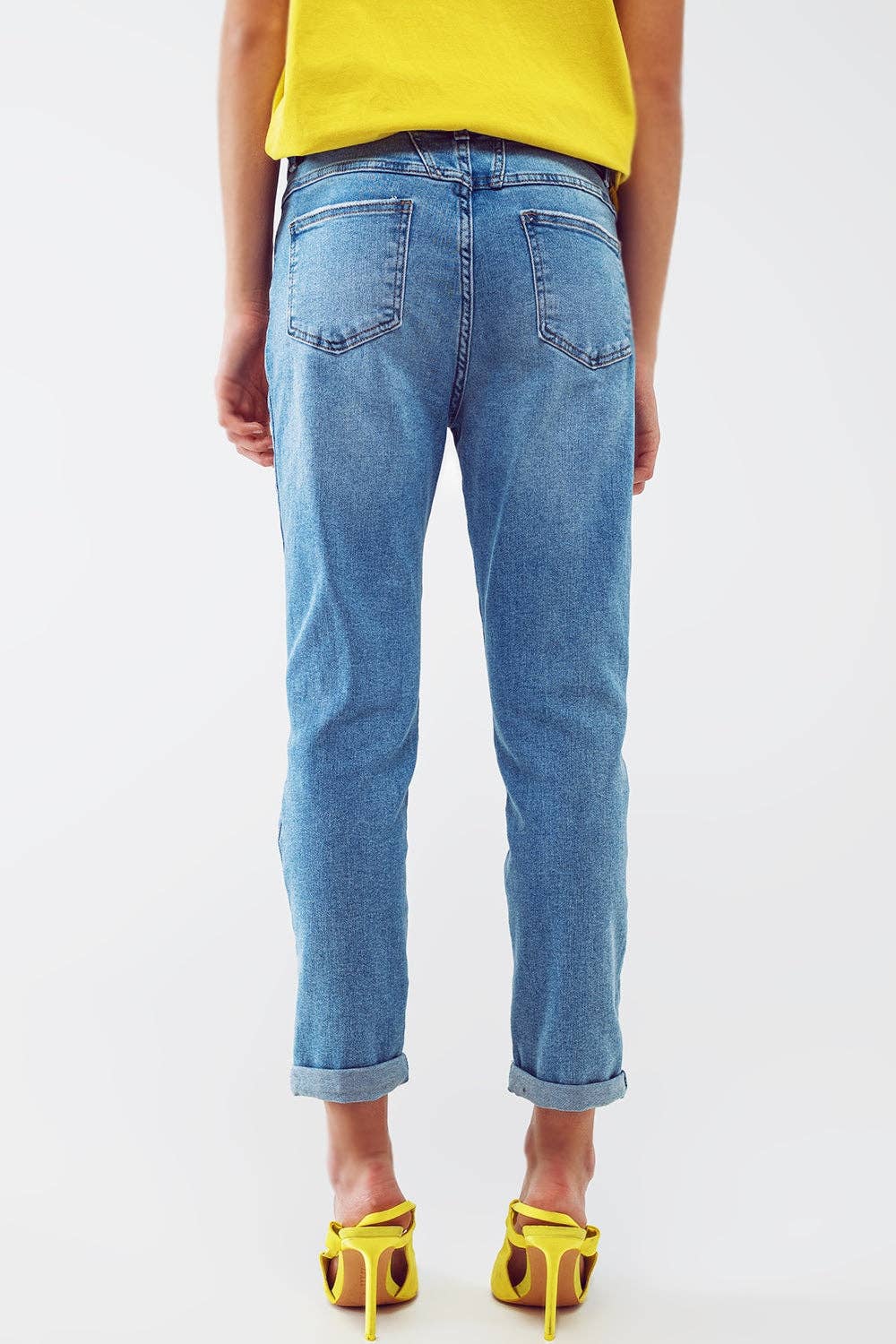 Distressed Regular Jeans in Light Blue Wash: Extra Small / Blue - Something about Sofia