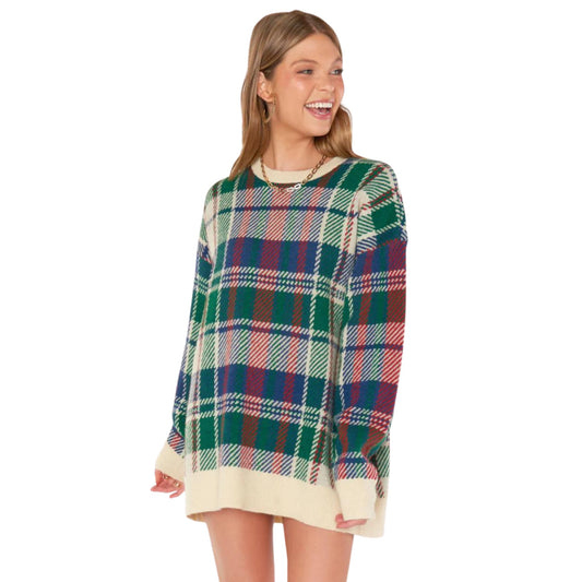 Ember Plaid Tunic Sweater - Something about Sofia