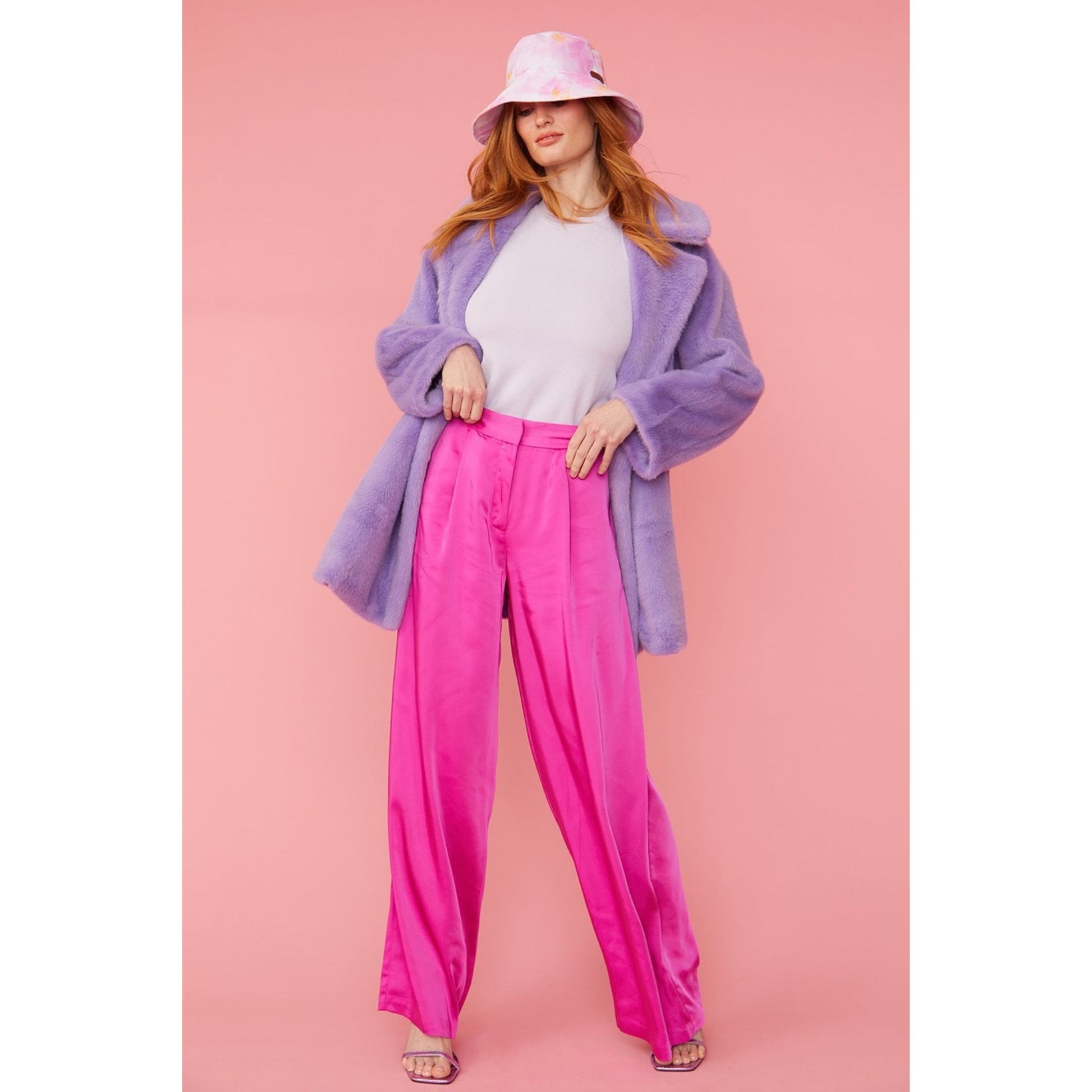 Lilac Faux Fur Coat - Something about Sofia
