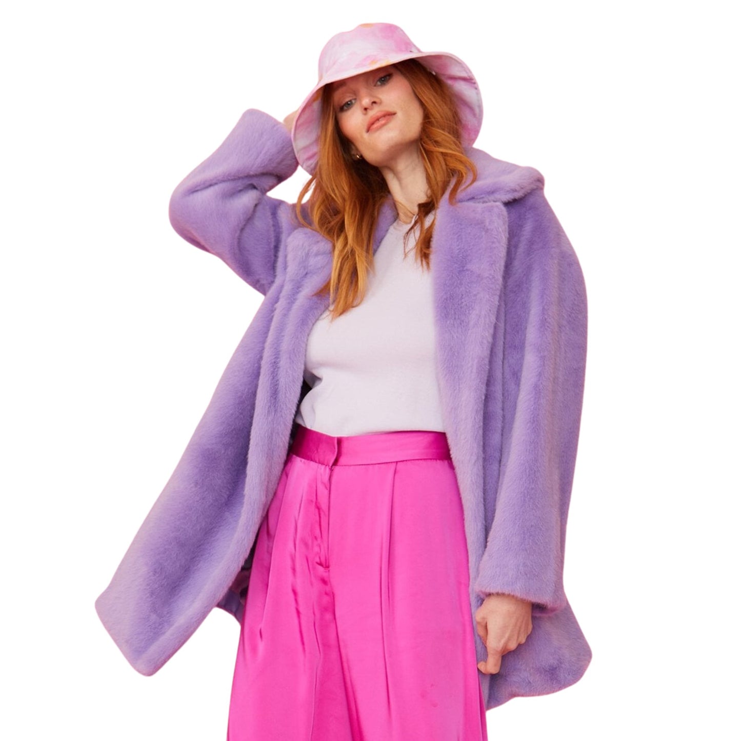 Lilac Faux Fur Coat - Something about Sofia