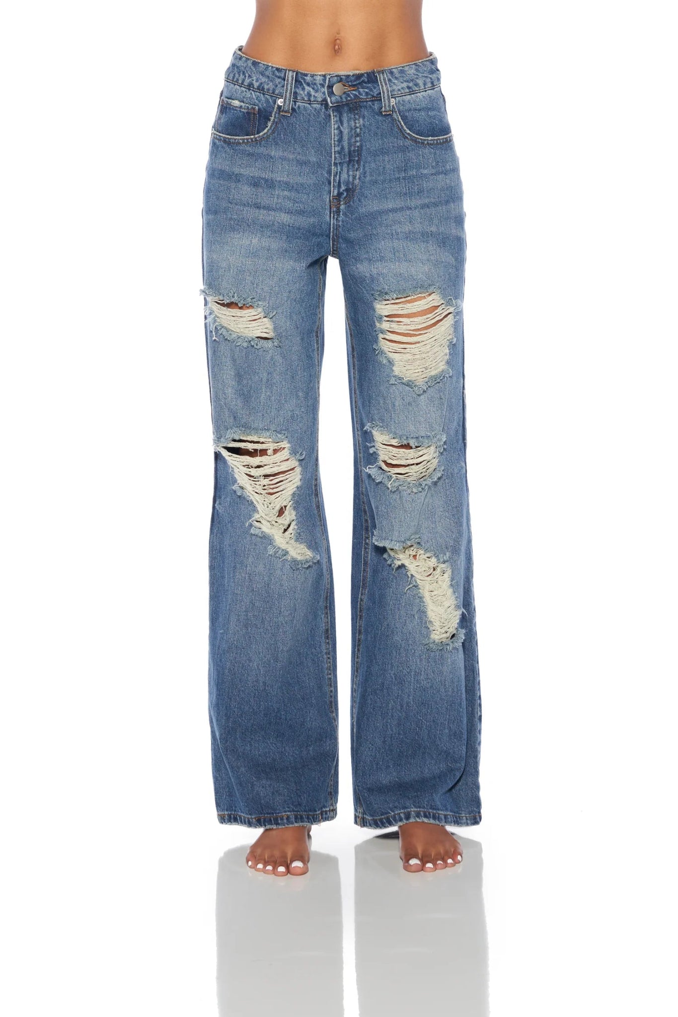 Madison High Waisted BAGGY Loose Fitting Jean in Carla Wash - Something about Sofia