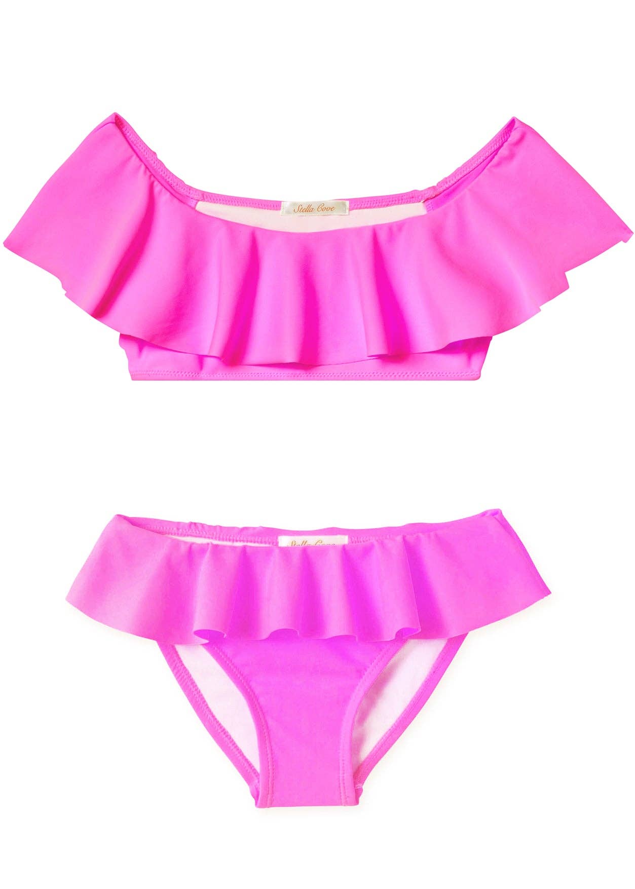 Neon Pink Ruffle Bikini - Something about Sofia