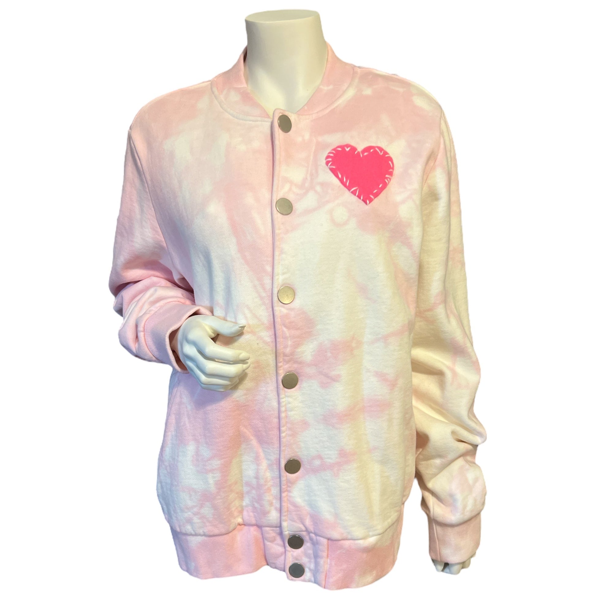 Pink Letterman Jacket w/ Heart Patch - Something about Sofia