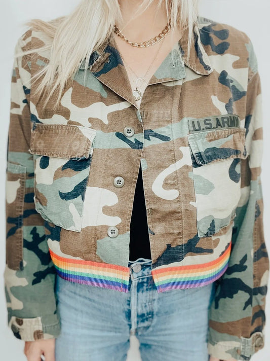 Pride Rainbow Crop Camo Jacket - Something about Sofia