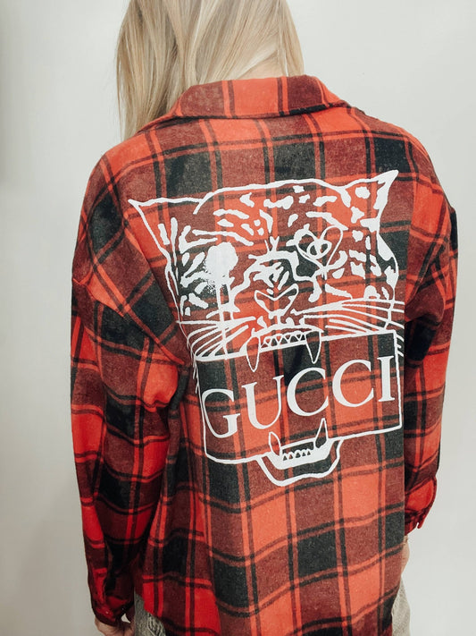 Red Gucci Hand Bleach Flannel - Something about Sofia
