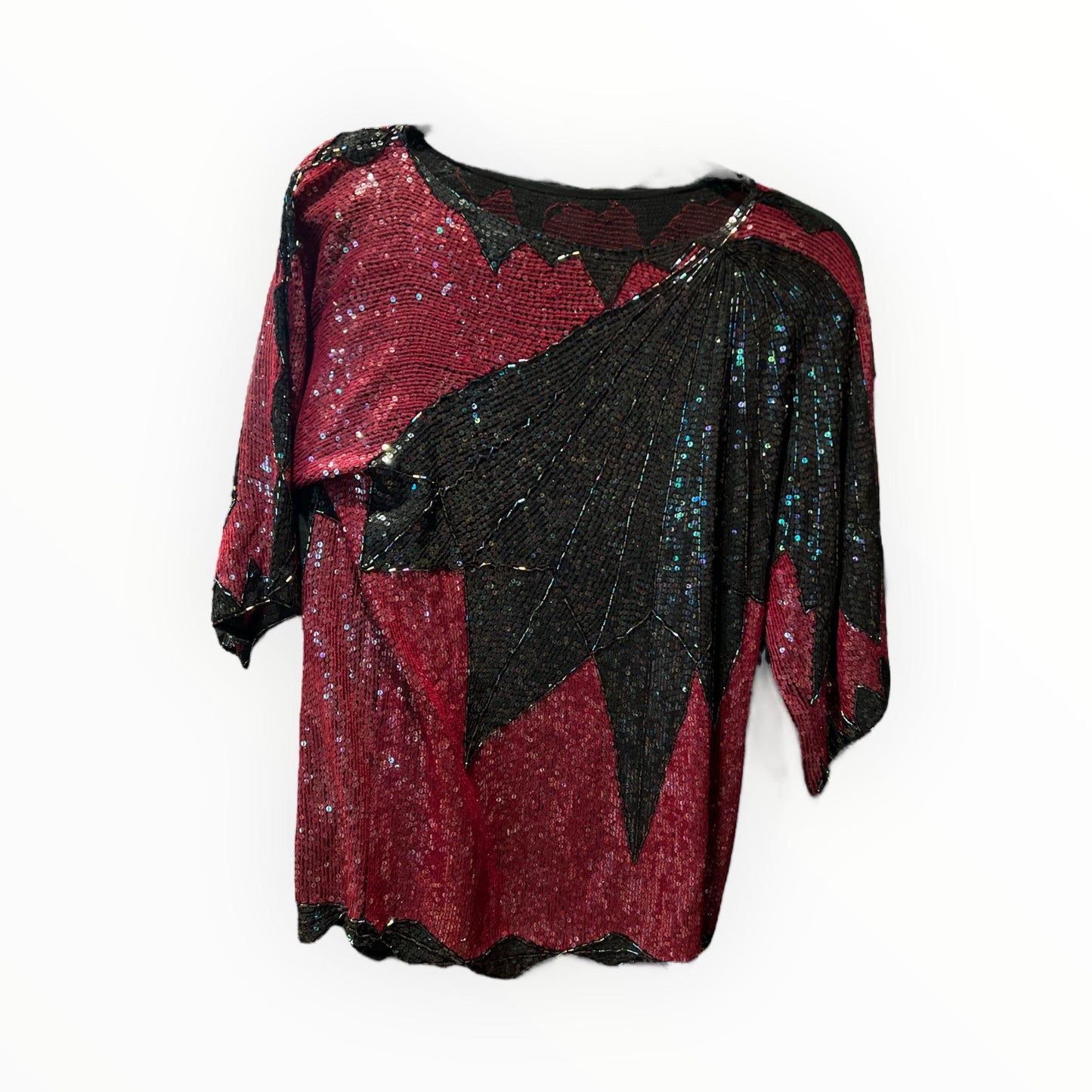 Vintage Beaded Red/Black Top - Something about Sofia